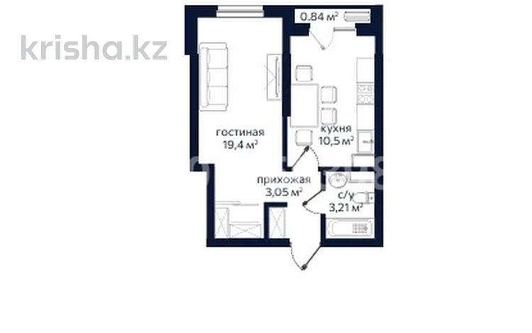 1-бөлмелі пәтер · 37 м² · 9/9 қабат, Алатауская трасса, бағасы: ~ 21.1 млн ₸ в  — фото 2