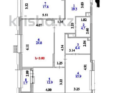 3-бөлмелі пәтер · 104 м² · 13/17 қабат, Толе би 54/1, бағасы: ~ 100 млн ₸ в Астане, Нура р-н