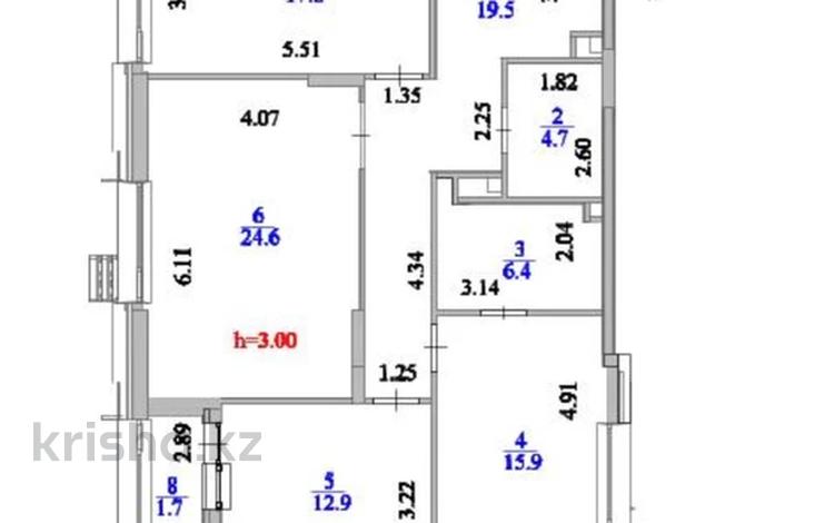 3-бөлмелі пәтер · 104 м² · 13/17 қабат, Толе би 54/1, бағасы: ~ 100 млн ₸ в Астане, Нура р-н — фото 2
