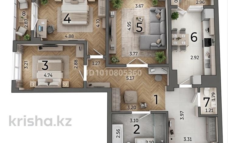 3-комнатная квартира · 95.3 м² · 16/23 этаж, Сарыарка 1б — Сарыарка/ Тарас Шевченко за 46 млн ₸ в Астане, Сарыарка р-н — фото 22