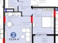 2-бөлмелі пәтер · 53.5 м² · 5 қабат, Толе би, бағасы: 56 млн ₸ в Астане, Нура р-н — фото 2