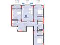3-бөлмелі пәтер · 106.63 м² · 12/12 қабат, ул. Турара Рыскулова 22, бағасы: 80 млн ₸ в Астане, Есильский р-н