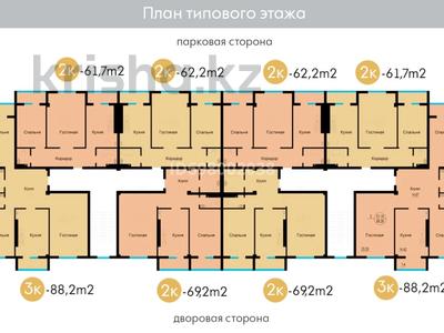 2-комнатная квартира, 62.2 м², 5/5 этаж, АДС 6 — Музыкальная школа за 18 млн 〒 в Туркестане