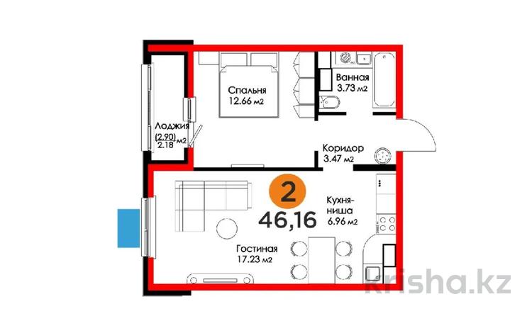 2-комнатная квартира, 47 м², 7/9 этаж, Е-22 2 за 20.5 млн 〒 в Астане, Нура р-н — фото 4