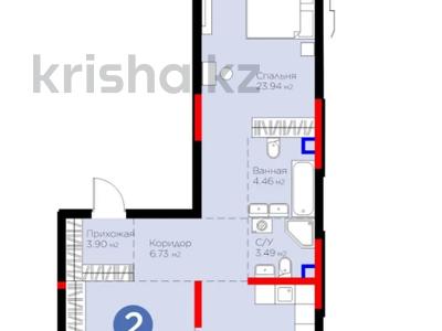 2-комнатная квартира · 90.6 м² · 1/3 этаж, Култобе 1/2 — Цена со скидкой 117 055 200 за ~ 137.7 млн ₸ в Алматы, Бостандыкский р-н