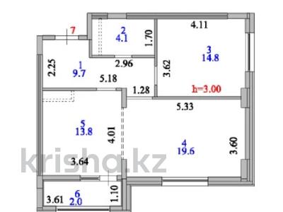 2-комнатная квартира, 64 м², 3/12 этаж, Улы дала 37 за 41 млн 〒 в Астане, Есильский р-н