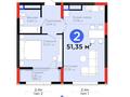2-комнатная квартира · 52 м² · 13/21 этаж, Бухар жырау 20а за 47 млн ₸ в Астане, Нура р-н — фото 2
