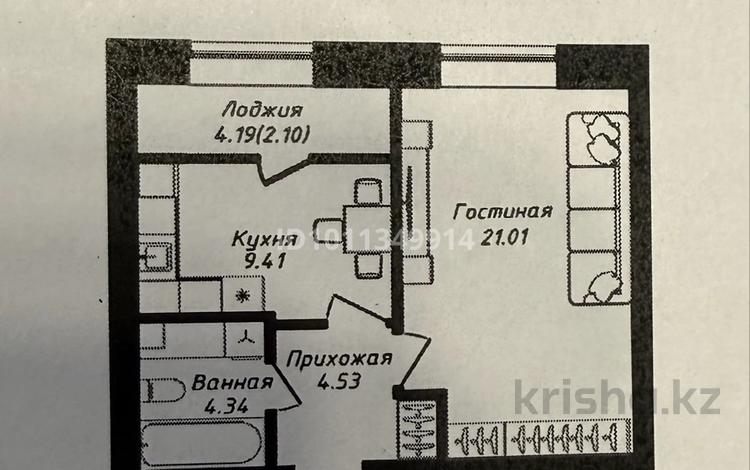 1-комнатная квартира · 41.39 м² · 5/12 этаж, Е16,Е24,Е45 6г за 25 млн ₸ в Астане, Нура р-н — фото 2