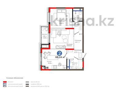 2-бөлмелі пәтер · 70 м² · 3/6 қабат, мкр Северо-Запад, Толеметова — 15% скидка, бағасы: ~ 61.4 млн ₸ в Шымкенте, Абайский р-н