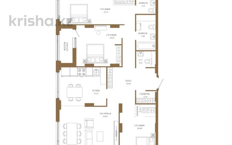 4-комнатная квартира · 138.08 м² · 8/18 этаж, Достык 8/5 за ~ 93.9 млн ₸ в Астане — фото 2
