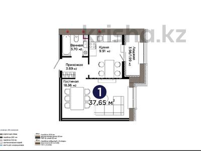 1-бөлмелі пәтер · 38 м² · 6/9 қабат, Е 909 29 — айтматова, бағасы: 27 млн ₸ в Астане, Нура р-н