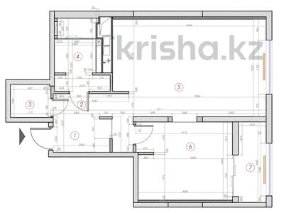 2-комнатная квартира · 62.2 м² · 7/12 этаж, Басенова 10 за 63 млн 〒 в Алматы, Бостандыкский р-н