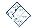 2-комнатная квартира · 50.45 м², ​Микрорайон Оазис, участок 44 за ~ 16.6 млн ₸ в Караганде — фото 3