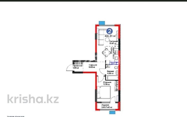 2-комнатная квартира · 44.31 м² · 3/6 этаж, Кайрат микрорайон 716/16 за 35 млн ₸ в Алматы, Турксибский р-н — фото 2