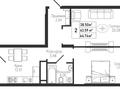2-бөлмелі пәтер · 64.92 м² · 9/9 қабат, Толеметова 106/3, бағасы: ~ 27.9 млн ₸ в Шымкенте, Абайский р-н — фото 2