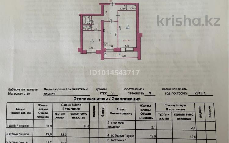 2-комнатная квартира · 70.9 м² · 9/9 этаж, мкр Болашак 133Г — Бокенбай батыра за 19.5 млн ₸ в Актобе — фото 2