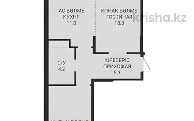 2-комнатная квартира · 58.9 м² · 7/9 этаж, Ахмет Байтурсынулы 10/3 за ~ 31.2 млн ₸ в Астане, Сарайшык р-н — фото 2