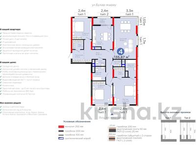 4-бөлмелі пәтер · 136 м² · 11/21 қабат, Бухар жырау 20 — КЛЮЧИ НА РУКАХ!, бағасы: 125 млн ₸ в Астане, Есильский р-н