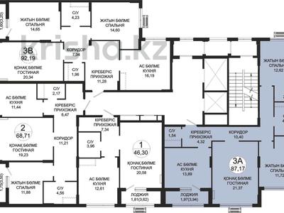 3-комнатная квартира · 88 м² · 12/18 этаж, Туран 39/3 за 66.5 млн ₸ в Астане, Нура р-н