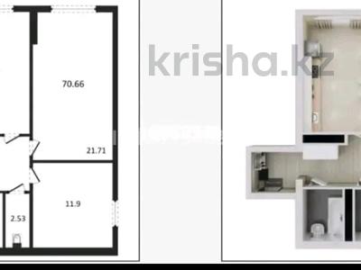 3-бөлмелі пәтер · 70 м² · 1/12 қабат, мкр Акбулак, Момышулы 100, бағасы: 38 млн ₸ в Алматы, Алатауский р-н