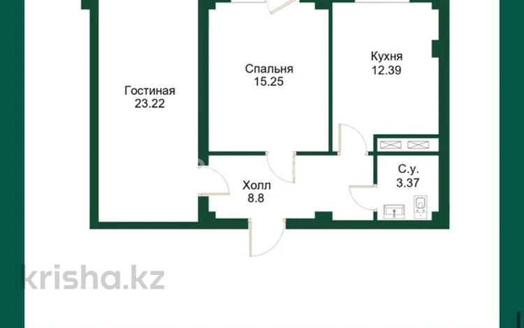 2-комнатная квартира, 64.33 м², 5/12 этаж, Квартал 189 126/7 за 30 млн 〒 в Шымкенте, Каратауский р-н — фото 2