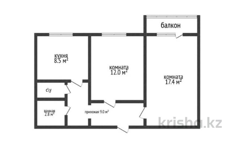 2-бөлмелі пәтер · 56 м² · 6/6 қабат, 7-й микрорайон, бағасы: 19 млн ₸ в Костанае — фото 3