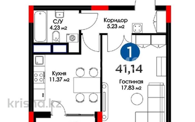 1-комнатная квартира, 41.13 м², 5/9 этаж, Абылхаир хана 69 — Жумагалиева за 26.5 млн 〒 в Атырау — фото 2