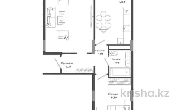 2-бөлмелі пәтер · 62.74 м² · 12/12 қабат, Сыганак 4, бағасы: 27.6 млн 〒 в Астане, Нура р-н — фото 3