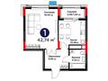 1-комнатная квартира · 42.74 м² · 5/12 этаж, Турар Рыскулов 18 за ~ 37.2 млн ₸ в Астане, Есильский р-н — фото 3