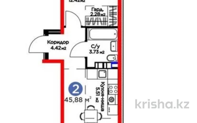 2-бөлмелі пәтер · 45.88 м² · 3/6 қабат, Бауыржана Момышулы — Момышулы, бағасы: ~ 38.4 млн ₸ в Алматы, Алатауский р-н — фото 12