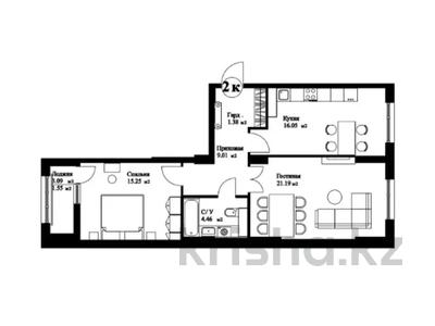 2-бөлмелі пәтер · 69.8 м² · 6/18 қабат, Е-36 13 — Распашонка H блок, бағасы: ~ 36 млн ₸ в Астане, Нура р-н