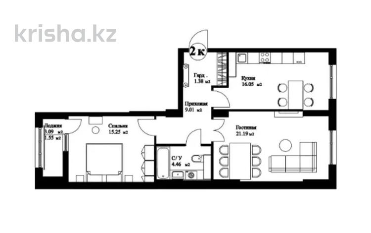 2-бөлмелі пәтер · 69.8 м² · 6/18 қабат, Е-36 13 — Распашонка H блок, бағасы: ~ 36 млн ₸ в Астане, Нура р-н — фото 30