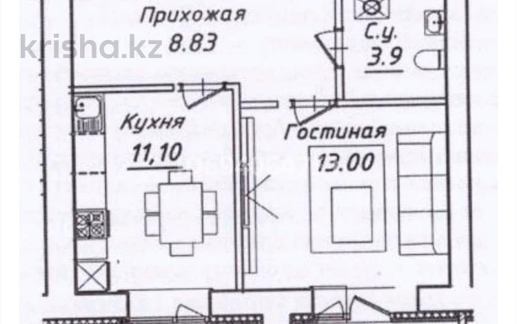 1-комнатная квартира, 39 м², 12/12 этаж, Жумекен Нажимеденов 38 за 9.7 млн 〒 в Астане, Алматы р-н — фото 2