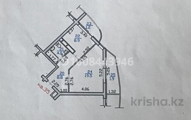 1-бөлмелі пәтер · 44.3 м² · 9/12 қабат, мкр Нуркент 52, бағасы: 28 млн ₸ в Алматы, Алатауский р-н — фото 2