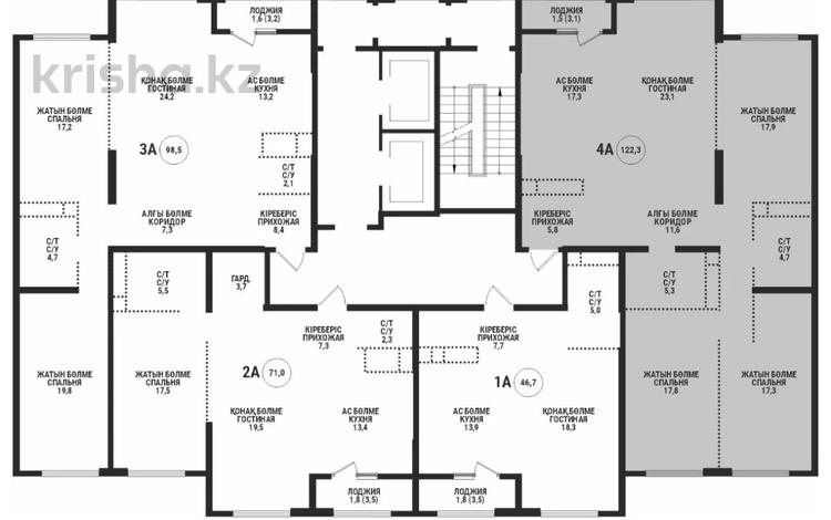4-бөлмелі пәтер · 122.3 м² · 13/16 қабат, Сатпаева 90/54 — Тлендиева, бағасы: 90 млн ₸ в Алматы, Бостандыкский р-н — фото 2