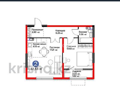 2-бөлмелі пәтер · 52 м² · 6/6 қабат, Тараз 8/1, бағасы: 37.9 млн ₸ в Алматы, Турксибский р-н