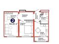 2-бөлмелі пәтер · 56.35 м² · 7/9 қабат, Аль-Фараби 46/21, бағасы: 39 млн ₸ в Астане, Есильский р-н