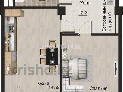 1-комнатная квартира, 55.24 м², 3/3 этаж, мкр Курамыс 78 за 35 млн 〒 в Алматы, Наурызбайский р-н