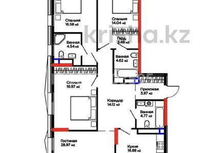 4-бөлмелі пәтер · 130 м² · 14/16 қабат, Е-899 7 — Хан Шатыр, Кунаева, бағасы: 105 млн ₸ в Астане, Нура р-н