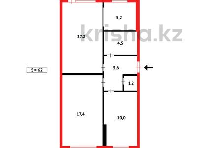 3-бөлмелі пәтер · 62.3 м² · 5/5 қабат, 6 мкр, бағасы: 9.5 млн ₸ в Темиртау