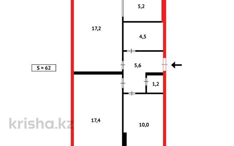 3-бөлмелі пәтер · 62.3 м² · 5/5 қабат, 6 мкр, бағасы: 9.5 млн ₸ в Темиртау — фото 13