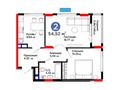 2-комнатная квартира · 54.52 м², Туран 57д за ~ 37.6 млн 〒 в Астане, Нура р-н — фото 3