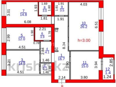 4-бөлмелі пәтер · 117.2 м² · 3/6 қабат, Майкудук, Мкр Голубые пруды 464/8 — ЖК Сармат, бағасы: 41 млн ₸ в Караганде, Алихана Бокейханова р-н