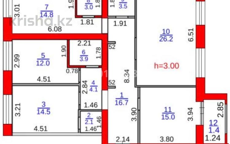 4-комнатная квартира · 117.2 м² · 3/6 этаж, Майкудук, Мкр Голубые пруды 464/8 — ЖК Сармат за 41 млн ₸ в Караганде, Алихана Бокейханова р-н — фото 2