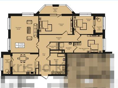 4-бөлмелі пәтер · 125.91 м², Кошкарбаева 1/10 — Момышулы, бағасы: 115 млн ₸ в Астане, Алматы р-н