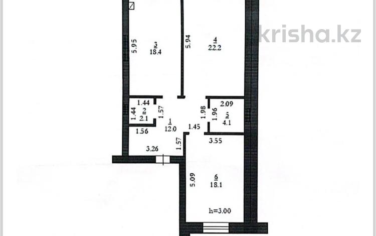 2-бөлмелі пәтер · 76.9 м² · 5/5 қабат, мкр. Алтын орда, бағасы: 17.5 млн 〒 в Актобе, мкр. Алтын орда — фото 2