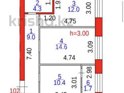 2-комнатная квартира · 52 м² · 5/6 этаж, ​067-й учетный квартал 464/15 за ~ 20 млн ₸ в Караганде, Алихана Бокейханова р-н