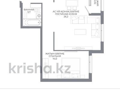 1-комнатная квартира · 35 м², Толе би 43 за 21 млн ₸ в Астане, Нура р-н