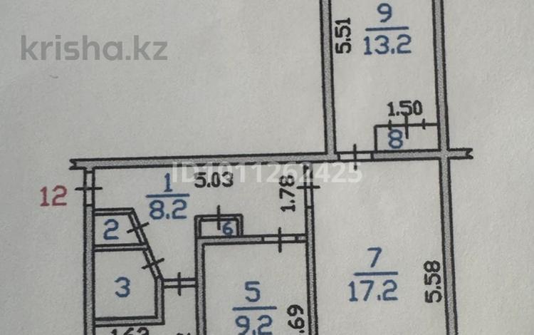 3-бөлмелі пәтер · 58 м² · 3 қабат, Байсеитова — Возле областной больницы, бағасы: 19 млн ₸ в Талдыкоргане — фото 2