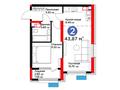 2-комнатная квартира · 43.87 м², Толеметова, возле DENDRO SAYABAQ за ~ 21.4 млн 〒 в Шымкенте, Абайский р-н — фото 3